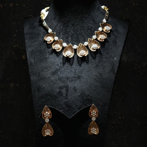 RoseGold Heart Necklace Set