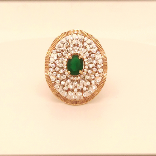 Green Emerald Rosegold Ring GRG236
