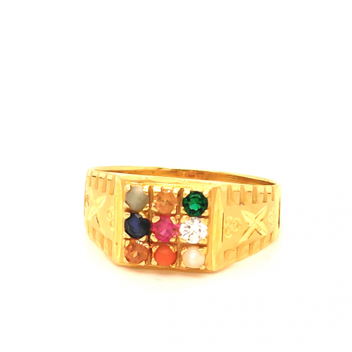 Navagraha Ring in Yellow Gold for Gents GRG34