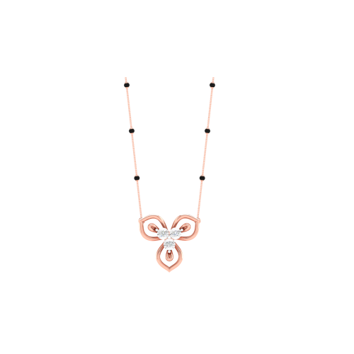 Real Diamond Mangalsutra in Yellow Gold KT40150N