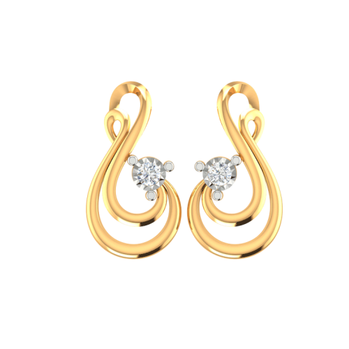 Beautiful Earrings in Real Gold 40411E