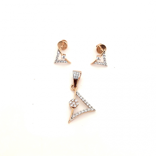 Delicate Rose Gold Pendant Set with CZ Stones GPS111