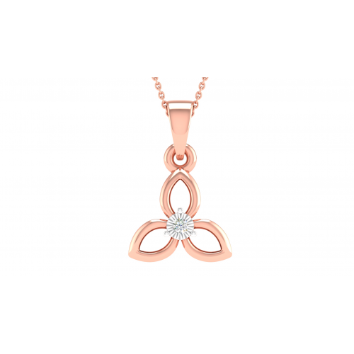 Delicate Flower Pendant with Real Diamond in Real Gold KP40370P