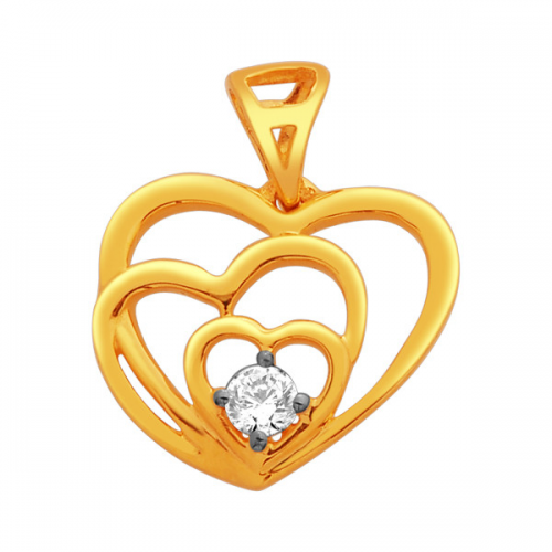 3Hearts Gold Pendant with Real Diamond S22007