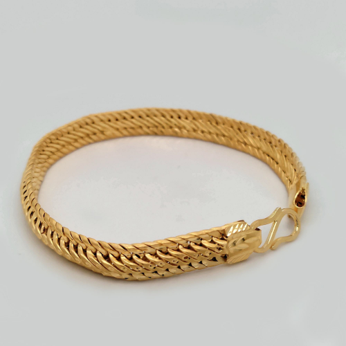 Madras Patta Hollow Light Weight Gold Gents Bracelet GBR312