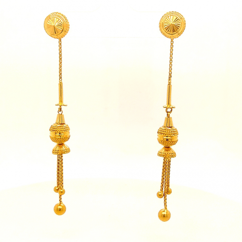 Sui Dhaga Rajkot style Latkan Earrings in Gold GLT137