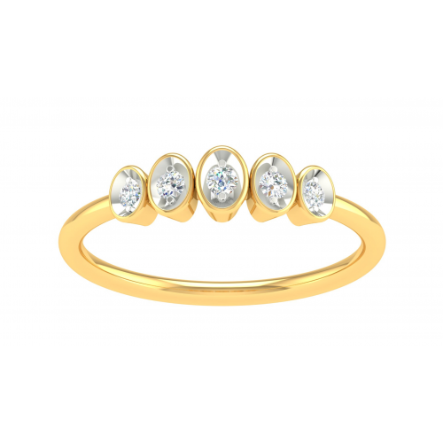 Real Diamond Ring with Yellow Gold KR10743