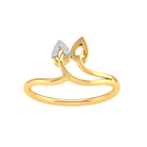 Elegant Lotus Bud Wedding Ring in Gold with Real Diamonds KR11083