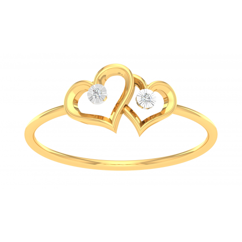 Heart Engagement Ring for her in Gold with Real Diamonds KR11192