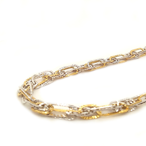 Italian Chain for Gents Rhodium & Yellow Gold GCS37