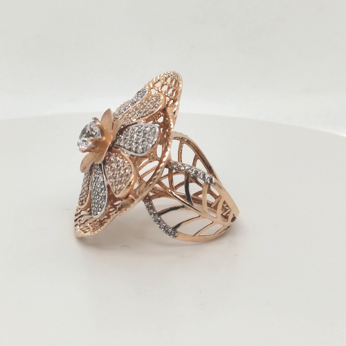Designer Flower Rose Gold Ring