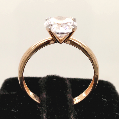 Single Stone Rose Gold Ring GRF112