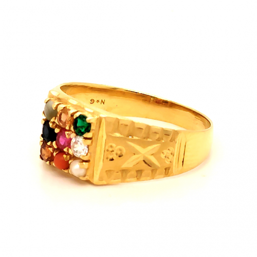 Navagraha Ring in Yellow Gold for Gents GRG34