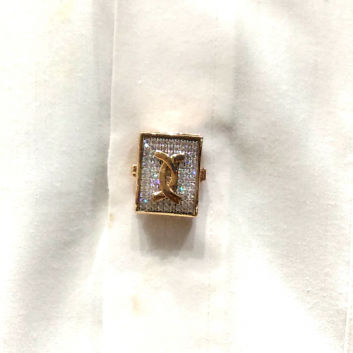 Fancy Brooch Button in Rose Gold GPN780