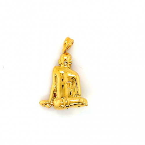 Shri Swami Samarth Pendant Light weight Emerald Pendant in Yellow Gold GPN614
