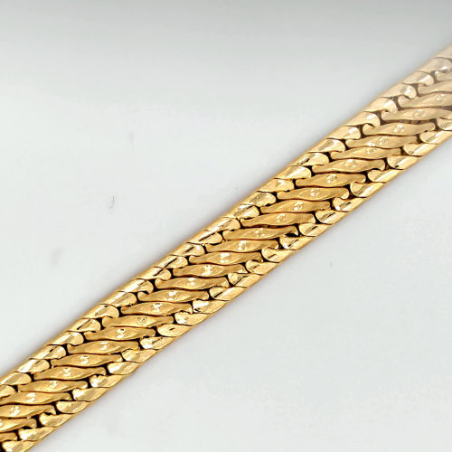 Madras Patta Hollow Light Weight Gold Gents Bracelet GBR312