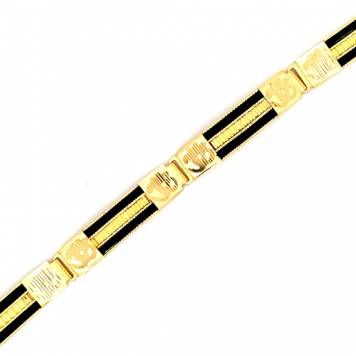 Elegant Unisex Gold Bracelet Elephant Hair with OM GBR277