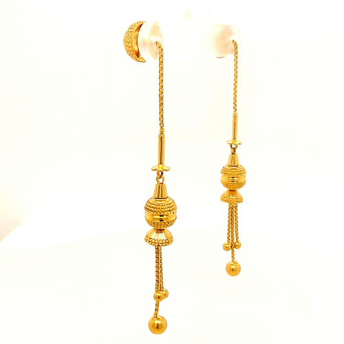 Sui Dhaga Rajkot style Latkan Earrings in Gold GLT137