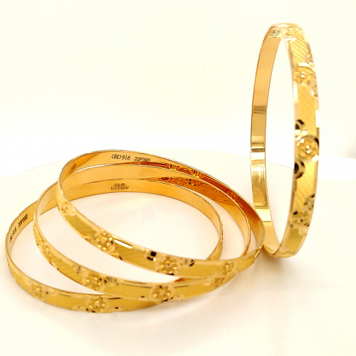 Machine Bangles in Gold for Daily wear (4 pcs) GBM15