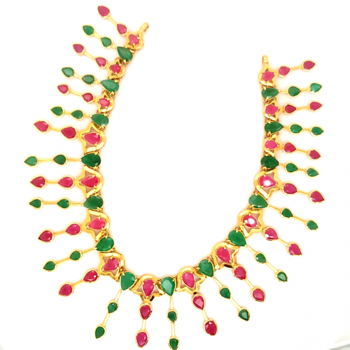 South Necklace Set with Emerald & Ruby GHK11