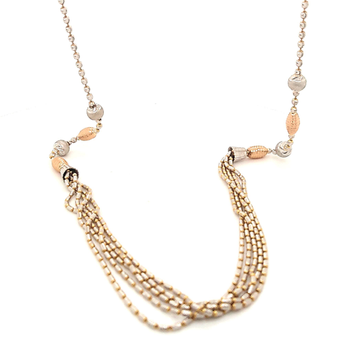 Fancy Italian Ball Chain in Gold with Rose gold & Rhodium Chain for Women GCS36