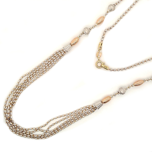 Fancy Italian Ball Chain in Gold with Rose gold & Rhodium Chain for Women GCS36