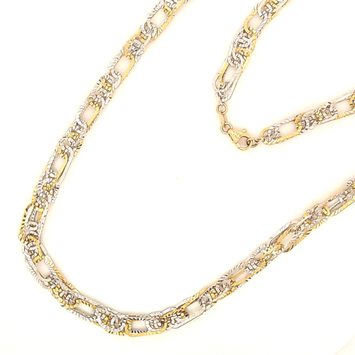 Italian Chain for Gents Rhodium & Yellow Gold GCS37