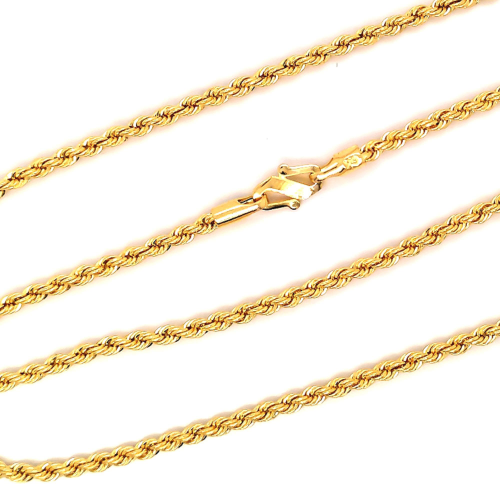 Direct Wear Light Weight Hollow Rassi Chain in Gold for Daliy Use