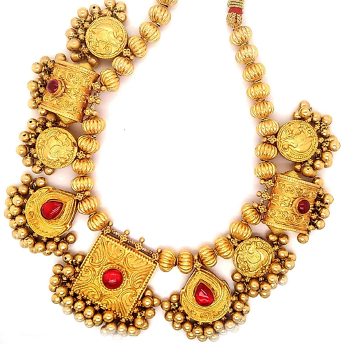 Traditional Maharashtrian Thushi in Temple Jewellery GHO48